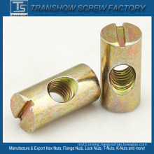 Yellow Zinc Galvanized Furniture Barrel Nut